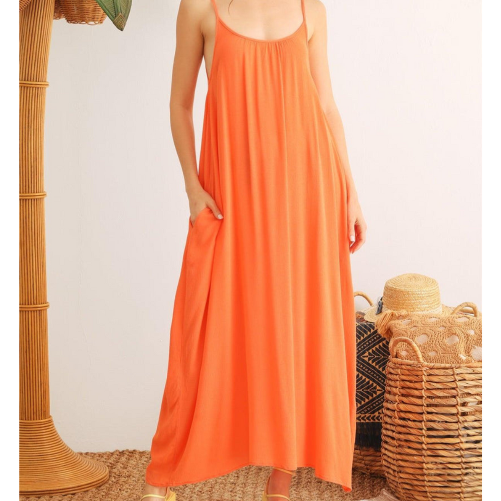Yaris Orange Tulum Maxi Dress