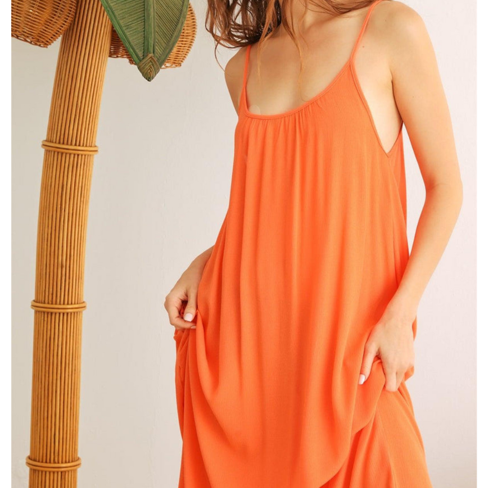 Yaris Orange Tulum Maxi Dress